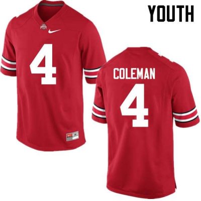 Youth Ohio State Buckeyes #4 Kurt Coleman Red Nike NCAA College Football Jersey For Fans LIO3144ZJ